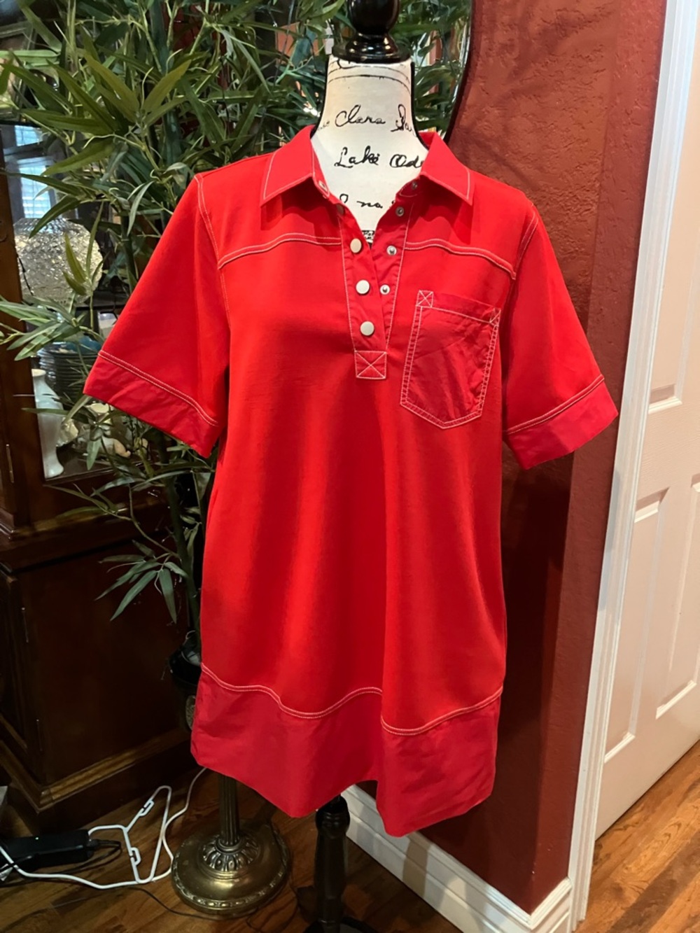 JODIFL RED COLLARED MOD DRESS SZ S
